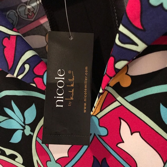 NWT Nicole by Nicole Miller black trim dress - Picture 4 of 6